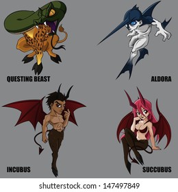 Graphic Vector Of Mythical Creatures Set 14