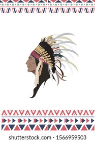 graphic vector of native American illustration.