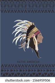 graphic vector of native American illustration.