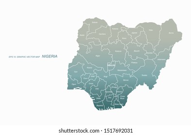 graphic vector of nigeria map