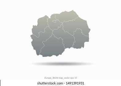 graphic vector of north macedonia map. europe country map
