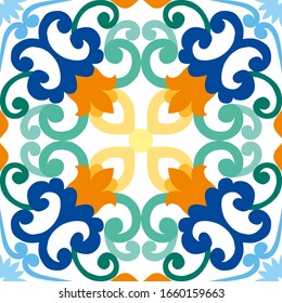 Graphic vector ornaments for tiles, majolica.