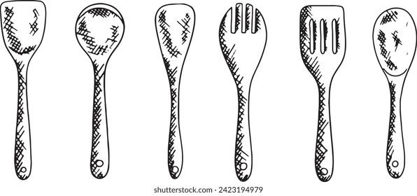 área de cocina de esquema de vector gráfico