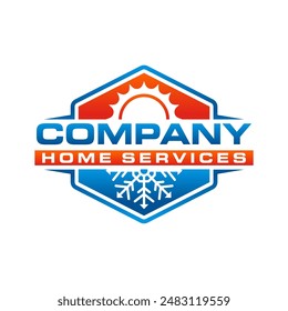 graphic vector of plumbing, heating, and cooling service company logo design  illustration