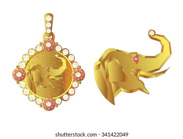 graphic vector of product design of elephant cameo