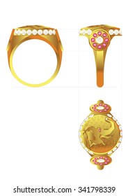 graphic vector of product design of elephant bracelet/elephant bracelet
