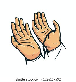 graphic vector of Raise your hand in prayer, perfect for banner, print and etc