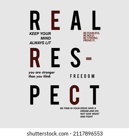 graphic vector real respect for-shirt