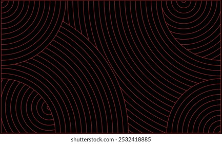 graphic vector of red color line circular pattern background with black screen