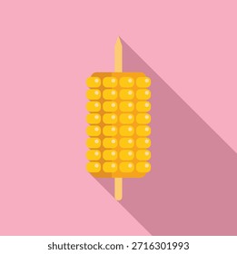 Representación gráfica de Vector de un maíz amarillo brillante en la mazorca contra un fondo rosa suave