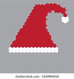 Graphic vector santa hat on gray color background