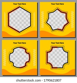 graphic vector of social media post template with yellow color.