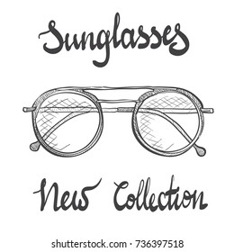 graphic vector sunglasses with lettering