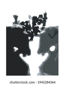 trabajo vectorial gráfico relacionado con el ajedrez