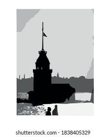 graphic vector work related to maiden tower