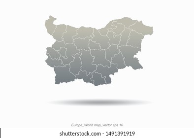 graphic vector world map of bulgaria