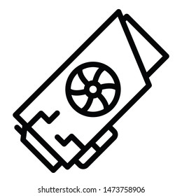 Graphic video card icon. Outline graphic video card vector icon for web design isolated on white background