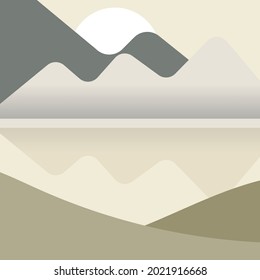 Graphic view of a river in mountain range