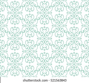 Graphic vintage pattern. Wallpaper baroque, damask. Seamless vector background. White and blue ornament. Floral pattern