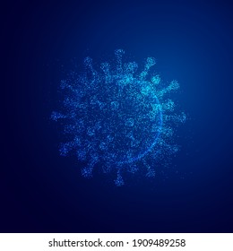 graphic of virus presented in futuristic dust element