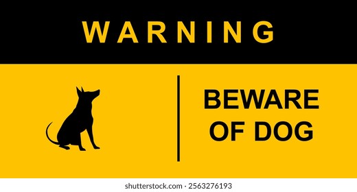 Graphic warning sign beware of dog concept vector design. dog icon to tell people to be careful with fierce dogs.