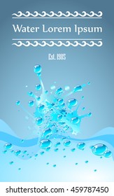 Graphic water splash, Vector illustration.