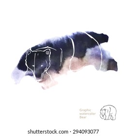 Graphic watercolor Bear