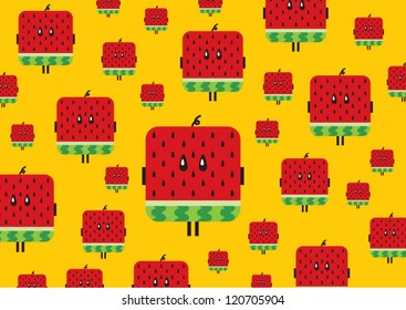 Graphic watermelon character