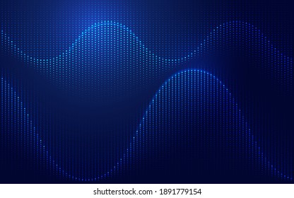 Graphic Of Wave Form Presented In Technology Style