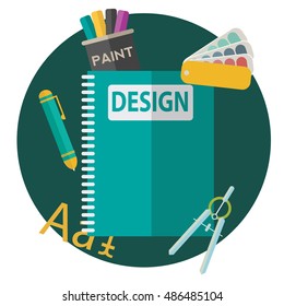 Graphic web design icons flat style