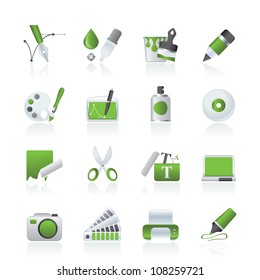 Graphic and web design icons - vector icon set