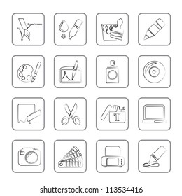 Graphic and web design icons - vector icon set