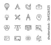 Graphic and web design line icons