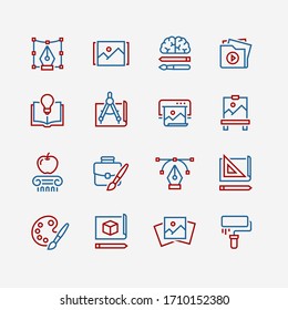 Graphic and web design line icons