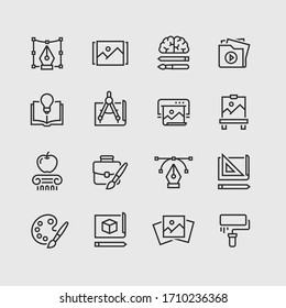 Graphic and web design line icons