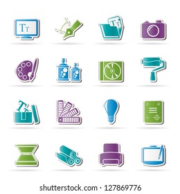 Graphic and website design icons - vector icon set