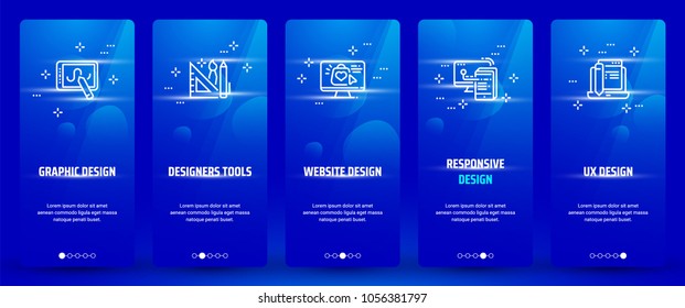 Graphic, Website, Responsive, UX design, Designers tools Vertical Cards with strong metaphors. Template for website.