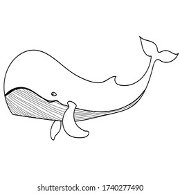 graphic whale on a white background