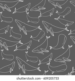 Seamless Pattern Vector Shark Hand Drawn Stock Vector (Royalty Free ...