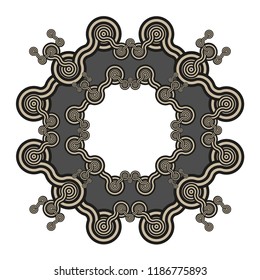 graphic wheels hexagonal frame in beige and gray shades