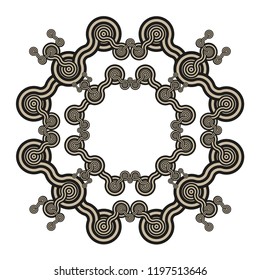 graphic wheels hexagonal frame in beige and gray on white