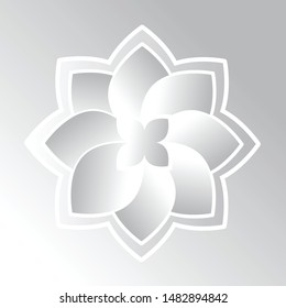 Graphic White and Gray Gradient Flower 