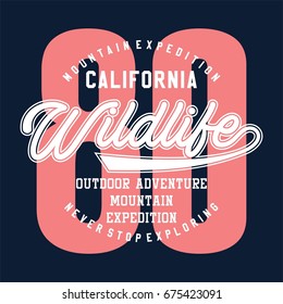 graphic WILDLIFE for shirt and print