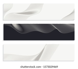graphic wired curtains banners set in light silver and black
