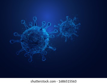 graphic of wireframe virus with element