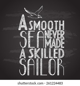 Graphic wish for black graphite board. Vector illustration. Illustration for greeting cards, invitations, and other printing and web projects.