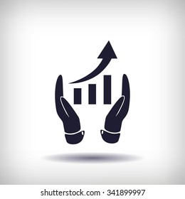 graphic wit hand icon