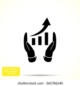 graphic wit hand icon