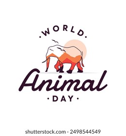 Graphic of World Animal Day celebration background design template. Vector illustration