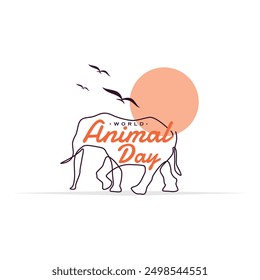 Graphic of World Animal Day celebration background design template. Vector illustration